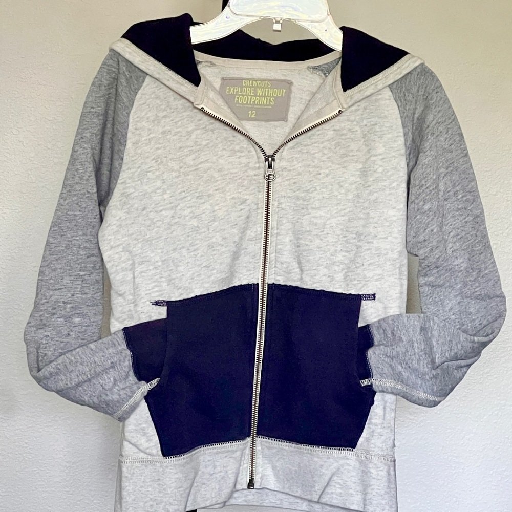 Crewcuts Kids Hoodie Zip-Up – Unisex Boys Girls Size 12, Excellent Condition